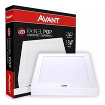 Jogo 5 Painel Plafon Led Sobrepor Quadrado 18w 6500k Avant Jogo 5 Painel Plafon Led Sobrepor Quadrado 18w 6500k Avant