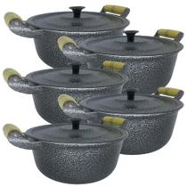 Jogo 5 Panela Caçarola 20 Cm Alumínio Batido Craqueada Jogo 5 Panela Caçarola 20 Cm Alumínio Batido Craqueada