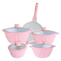 Jogo 5 Panela Indução Cerâmica Marmoriza