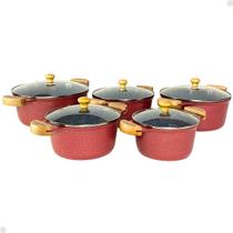 Jogo 5 Panela Revestimento Cerâmica Antiaderente Em Alumínio Jogo 5 Panela Revestimento Cerâmica Antiaderente Em Alumínio