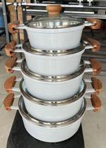 Jogo 5 Panelas Alumínio Batido Fundido Extang