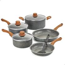 Jogo 5 Panelas Antiaderente Cerâmico Cozinha Fogão Indução Cooktop Gás Frigideira Caçarola