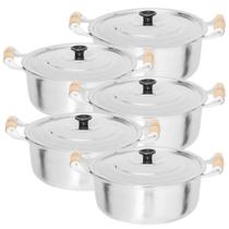 Jogo 5 Panelas Caçarola Grossa De Alumínio Batido Polido Fundido 14, 16, 18, 20 E 22 Cm Jogo 5 Panelas Caçarola Grossa De Alumínio Batido Polido Fundido 14, 16, 18, 20 E 22 Cm