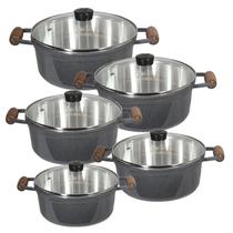Jogo 5 Panelas Cava Alumínio Fundido TVT Multiuso - Grafite Jogo 5 Panelas Cava Alumínio Fundido TVT Multiuso - Grafite