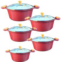 Jogo 5 Panelas Cerâmica Aluminio Fundido Antiaderente Colors Vermelha Jogo 5 Panelas Cerâmica Aluminio Fundido Antiaderente Colors Vermelha