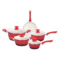 Jogo 5 Panelas Indução Rubi 3.7Mm Cerâmica Antiaderente