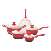 Jogo 5 Panelas Indução Rubi 3.7Mm Cerâmica Antiaderente Jogo 5 Panelas Indução Rubi 3.7Mm Cerâmica Antiaderente