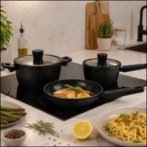 Jogo 5 Panelas Maison Preto Indução Antiaderente Premium Jogo 5 Panelas Maison Preto Indução Antiaderente Premium