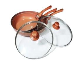 Jogo 5 Pç Panela Frigideira Antiaderente Revestida Ceramica