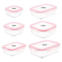 Jogo 5 Potes Herméticos de Vidro Conserve It 4 Travas - Invicta