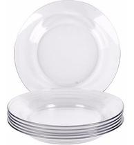 Jogo 5 Pratos Fundos Duralex + 10 Talheres Inox Tramontina Jogo 5 Pratos Fundos Duralex + 10 Talheres Inox Tramontina