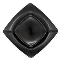 Jogo 5 Pratos Quadrado 5 Cumbucas 400ml Preto - Top