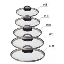 Jogo 5 Tampas De Vidro 16 Cm 18 Cm 20 Cm 22cm 24 Cm