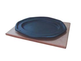 Jogo 5 Tepan 26x16cm Ferro Fundido E 5 Aparador Em Madeira