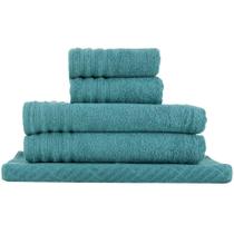 Jogo 5 Toalhas Banhão Gigante Rosto Piso Algodão Macia Fio Penteado Twist Margex