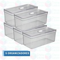 Jogo 5 Un Organizadores Porta Ovos Alto Retangular Com Tampa
