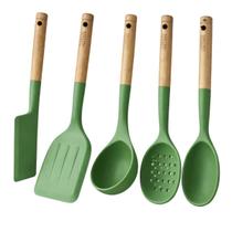 Jogo 5 Utensílios de Cozinha Madeira Silicone Baker's Secret Jogo 5 Utensílios de Cozinha Madeira Silicone Baker's Secret
