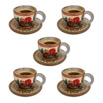 Jogo 5 Xícaras Copo Pedra Sabão 150 ml Mantém Café Quentinho