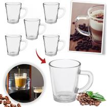 Jogo 5 Xícaras De Vidro Café Expresso Chá 70ml Resistente