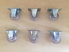 Jogo 50 Rodinhas 32mm Incolor San Rodízio Base Fixa 4 Furos