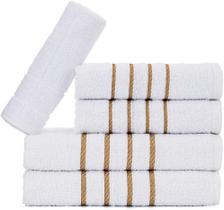 Jogo 5pçs 2 Banho + 2 Rosto + 1 Tapete P/Banheiro 100% Algodão Alta Absorção - Branco