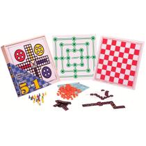 Jogo 5x1 Ludo Damas Trilha Dominó Loto - Xalingo