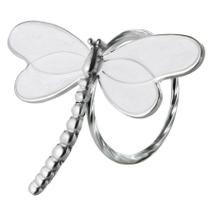 Jogo 6 Anéis De Guardanapo Luxo Libélula Prata