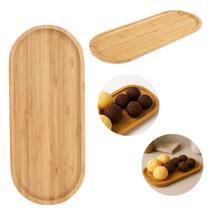 Jogo 6 Bandejas em Bambu 24cm Natural Decoração Lavabo Luxo