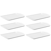Jogo 6 Bandejas Para Servir Branca 34,7x23,5cm Plástico Coza Uno Horeca Fast Food Jogo 6 Bandejas Para Servir Branca 34,7x23,5cm Plástico Coza Uno Horeca Fast Food