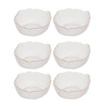 Jogo 6 Bowl de Cristal de Chumbo Martelado com Borda Dourada Taj 19x10cm Wolff