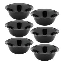 Jogo 6 Bowl Preto de Vidro Opalino Mini Tigela 12cm Sobremesa Molhos Porções Cereal Em Casa Tem