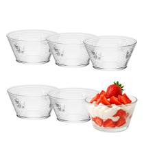 Jogo 6 Bowl Taça Sobremesa de Vidro Wolff Lines Butterfly Borboleta 10,5x7cm