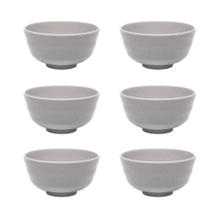 Jogo 6 Bowl Tigela Melanina 500ml Tóquio Granilite 13x7cm Lyor Cumbuca Servir Sobremesas