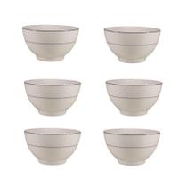 Jogo 6 Bowls Cumbuca Porcelana Schmidt Maitê-Branco E ul