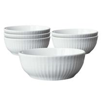 Jogo 6 Bowls para Sopa Frisada Branco 600ml Cerâmica Scalla