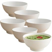 Jogo 6 Bowls Tigela Cumbuca Porcelana 500ml Sopas E Caldos