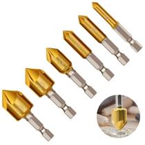 Jogo 6 Brocas Escareadoras Chanfrar Madeira Aluminio 6-19mm Jogo 6 Brocas Escareadoras Chanfrar Madeira Aluminio 6-19mm