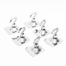 Jogo 6 cabides ganchos de parede plastico cromado ventosa