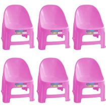 Jogo 6 Cadeira Plástica Confort Poltrona Infantil até 50KG