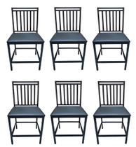 Jogo 6 Cadeiras Cozinha Sala Jantar Reforçada Assento Preto