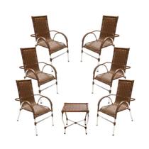 Jogo 6 Cadeiras e Mesa Para Area Varanda Vênus Trama