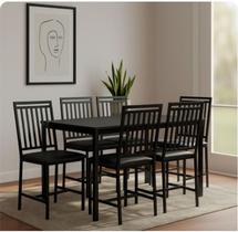 Jogo 6 Cadeiras Liane Reforçada Para Cozinha E Sala Jantar Preto