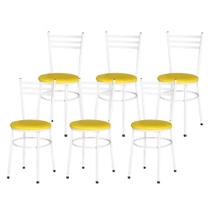 Jogo 6 Cadeiras Para Cozinha Epoxi Branca - Lamar Design