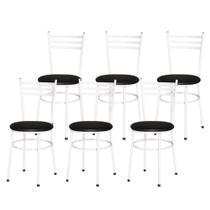 Jogo 6 Cadeiras Para Cozinha Epoxi Branca - Lamar Design