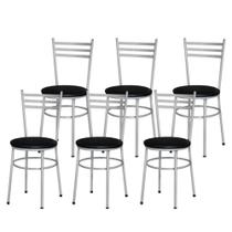 Jogo 6 Cadeiras Para Cozinha Epoxi Cinza - Lamar Design