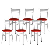 Jogo 6 Cadeiras Para Cozinha Epoxi Cinza - Lamar Design