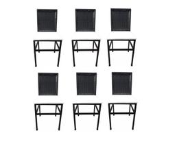 Jogo 6 Cadeiras Para Cozinha Preta Hawai Junco Preto