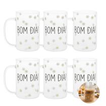 Jogo 6 Caneca de Vidro para Cappuccino Café Chá Bom Dia Resistente a Calor 280ml Wolff Jogo 6 Caneca de Vidro para Cappuccino Café Chá Bom Dia Resistente a Calor 280ml Wolff