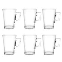 Jogo 6 Caneca de Vidro Para Capuccino Café Chá 130ml Glassy Jogo 6 Caneca de Vidro Para Capuccino Café Chá 130ml Glassy
