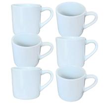 Jogo 6 Caneca Xícara 100ml Café Chá Cappuccino - Porcelana